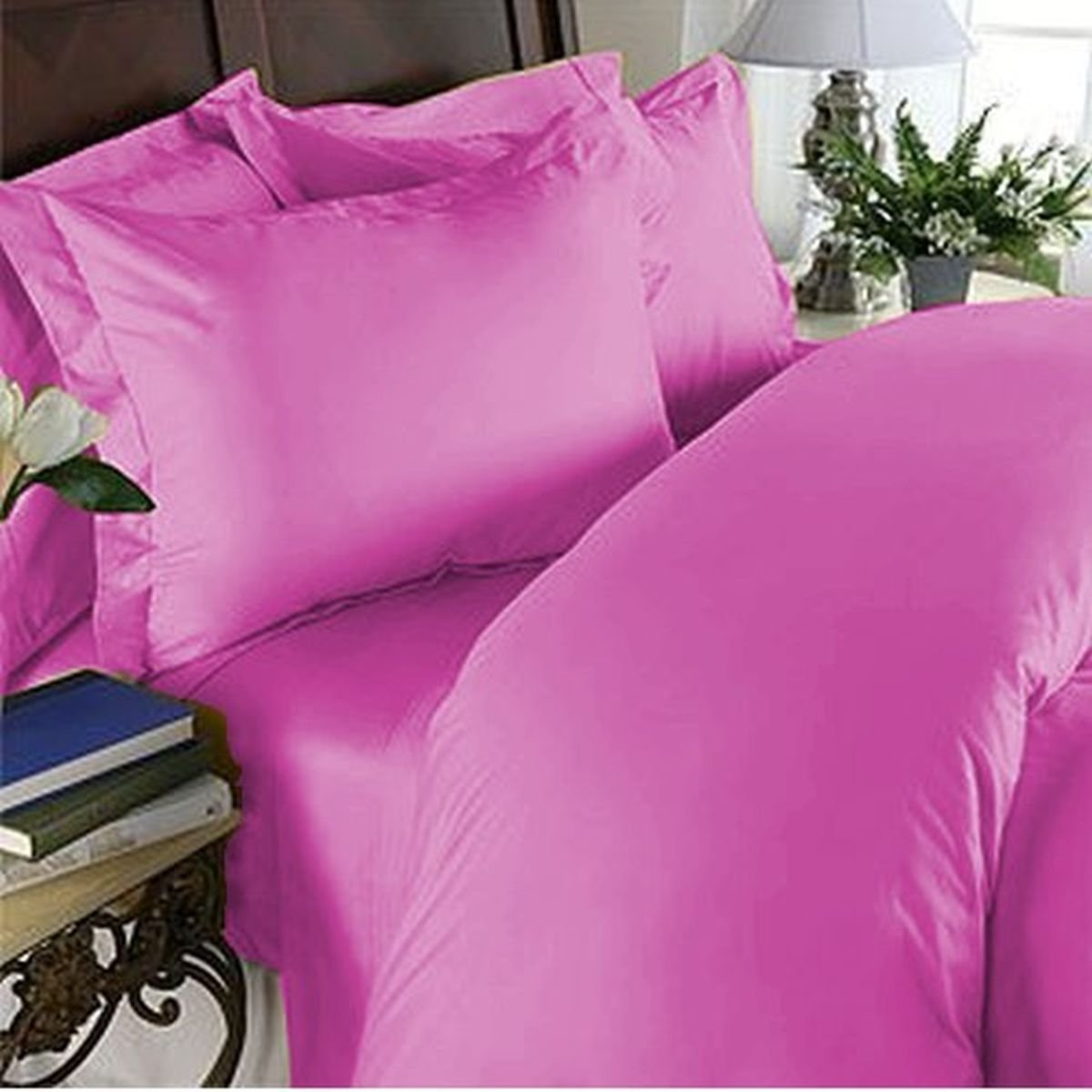Elegant Comfort 4-Piece 1500 Premier Hotel Quality Bed Sheet Sets With Deep Pockets, Twin/Twin Xl, Hot Pink