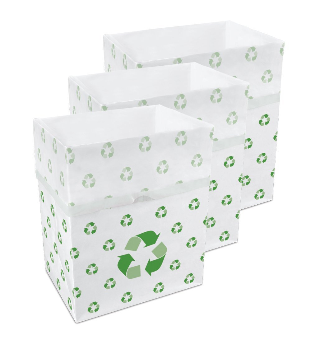 Compact Garbage Cubes Clean Cubes 13 Gallon Disposable Trash Cans (3-Pack). Reusable Garbage ...