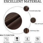 Smiletime Brown 90In Long Velvet Curtains With Grommet, Thermal Insulated Super Soft Privacy Noise Reducing Light Blocking Velve