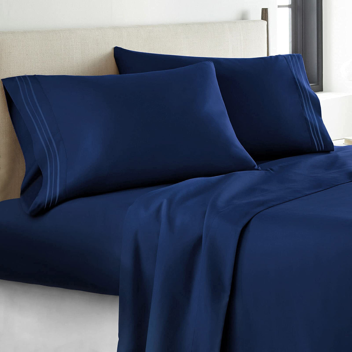 Yiyea Twin Sheets Set - Hotel Luxury 1800 Thread Count Brushed Microfiber Bedding Sheets & Pillowcases - Extra Soft, Deep Pocket