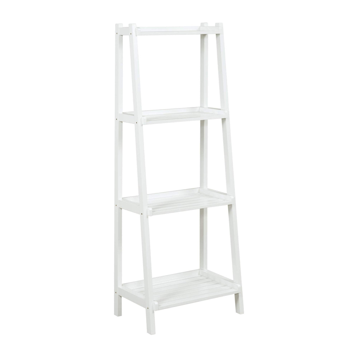 HomeRoots 60' Ladder Bookcase with 4 Shelves in White