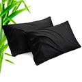 Telus Black Pillow Cases Queen Size 2 Pack, Bamboo Rayon Cooling Pillowcases With Envelope Closure, Cool Breathable Pillow Case