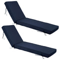 2 Pcs Outdoor Chaise Lounge Cushion Waterproof And Sunlight Resistant, 4 Inch Lounge Deck Reclining Chair Cushions For Patio Fur