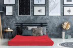 HomeRoots Polyester 8' Double Poly Single Foam Full Futon, 75 in. x 54 in. in Red