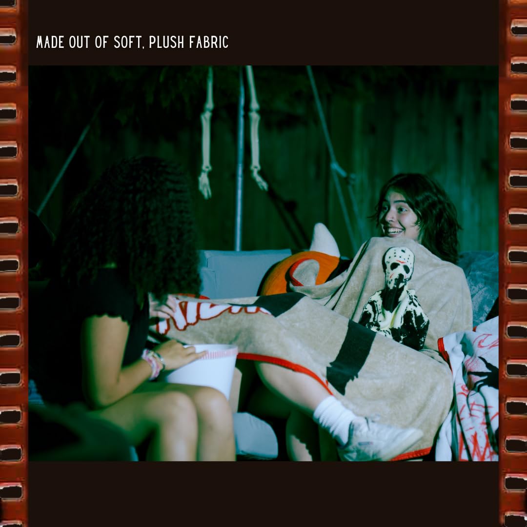 Franco Halloween Friday The 13Th Jason Horror Bedding Super Soft Micro Raschel Throw, 46 In X 60 In, (Official Licensed Product)