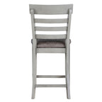 Steve Silver Furniture Hyland 6pc Dining Set, Included 60 to 80-Inch Dining Table w/ 20-Inch Leaf, 4 Vegan Leater Chairs, and Vegan Leather Bench, 60" L x 42" W x 36" H, Grey