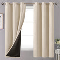Youngstex Thermal 100% Blackout Curtains For Bedroom, Grommet Thick Full Room Darkening Insulated Window Drapes With Liner For L