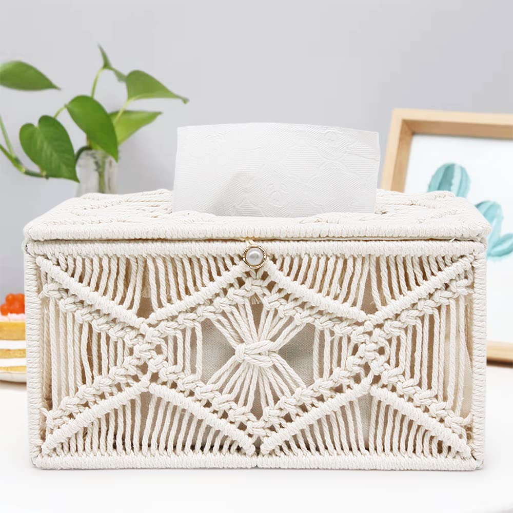 Tissue Box Cover Rectangle, Paper Tissue Holder Napkin Tissues Organizer, Home Decor For Bathroom Bedroom Dresser Living Room Of