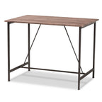 Baxton Studio Marston Modern Industrial Brown Finished Wood and Black Finished Metal 2-Piece Dining Nook Set