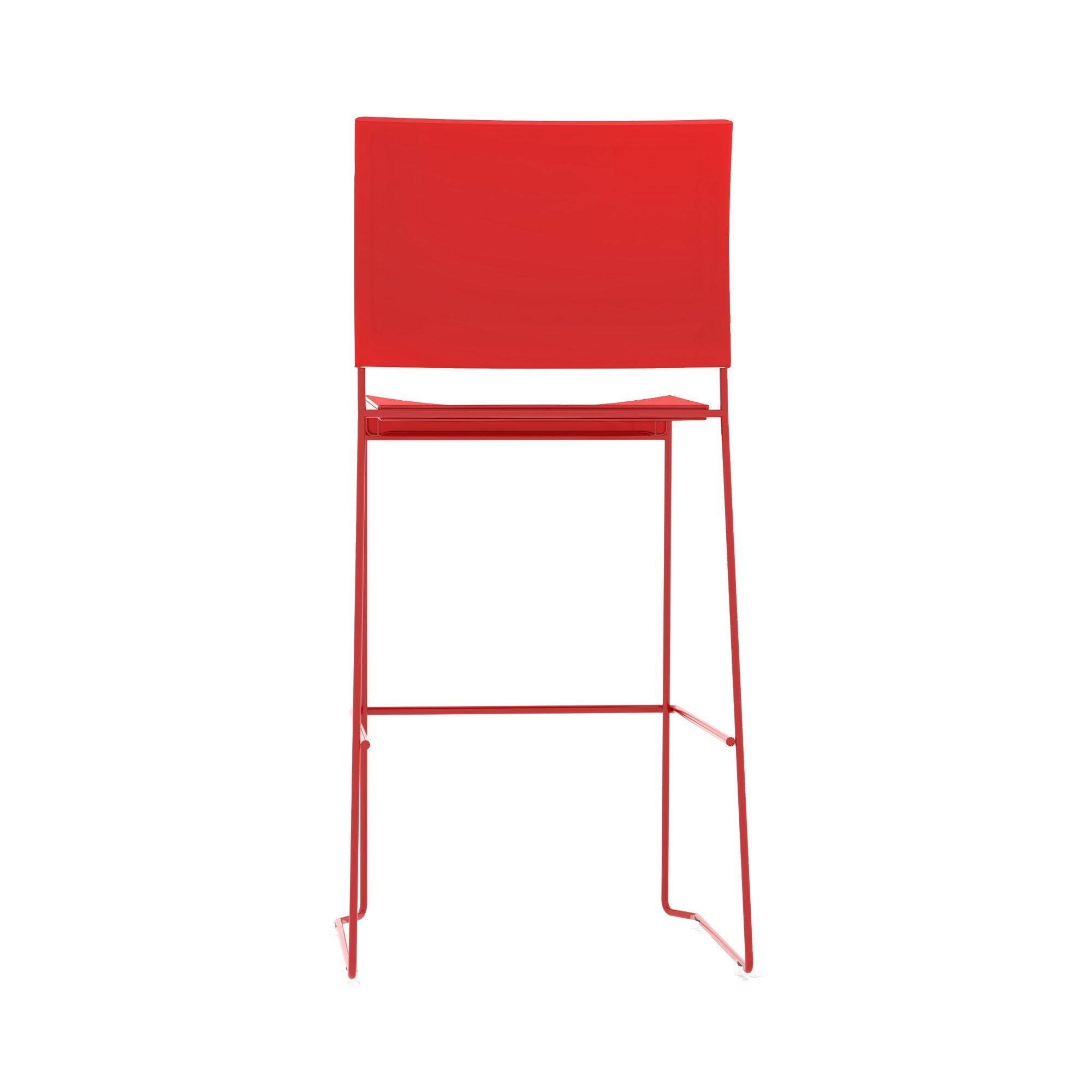Safco Products 4273RR Currant Bistro-Height Chair, Set of 2, Plastic Seat, Red Frame, Red