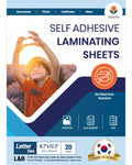 Self Stick Laminating Sheets 8.5 X 11 Inches, 4Mil, Pack Of 20, No Heat, No Machine, Peel And Stick Laminating Sheets, Self Adhe