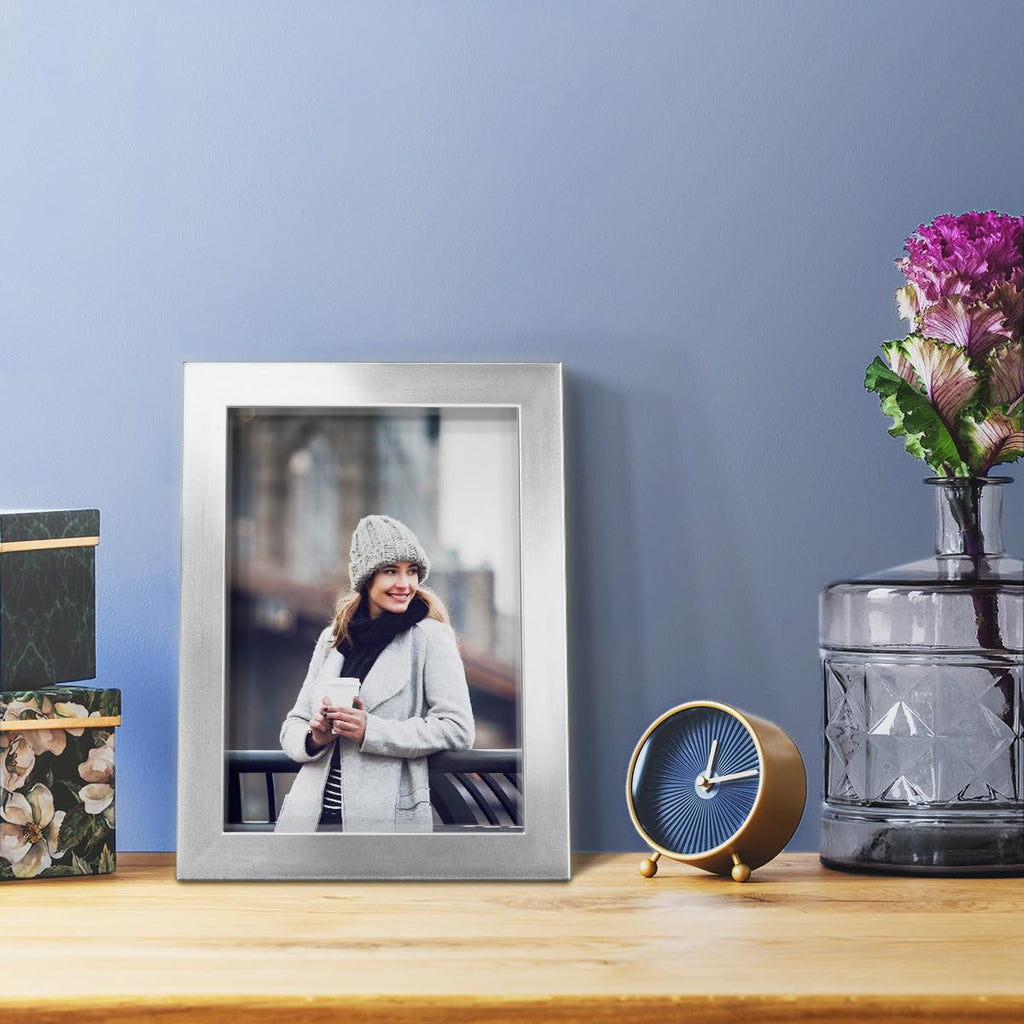 Renditions 5X7 Inch Solid Wood Picture Frame, High Definition Glass And High-End Modern Style Ready For Wall And Tabletop Photo