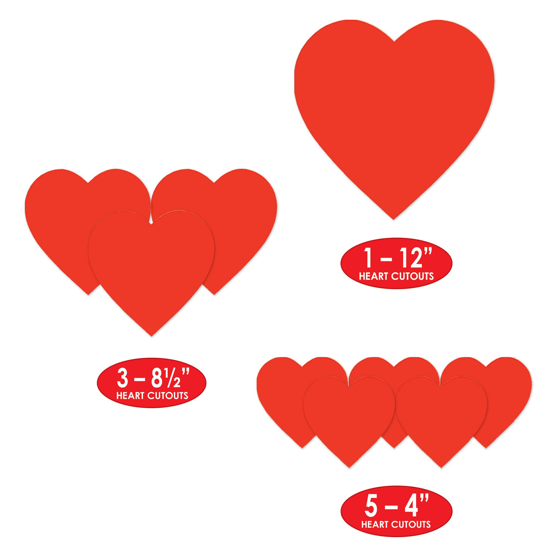 Beistle Printed Heart Cutouts Paper Multi-colored 9 Count