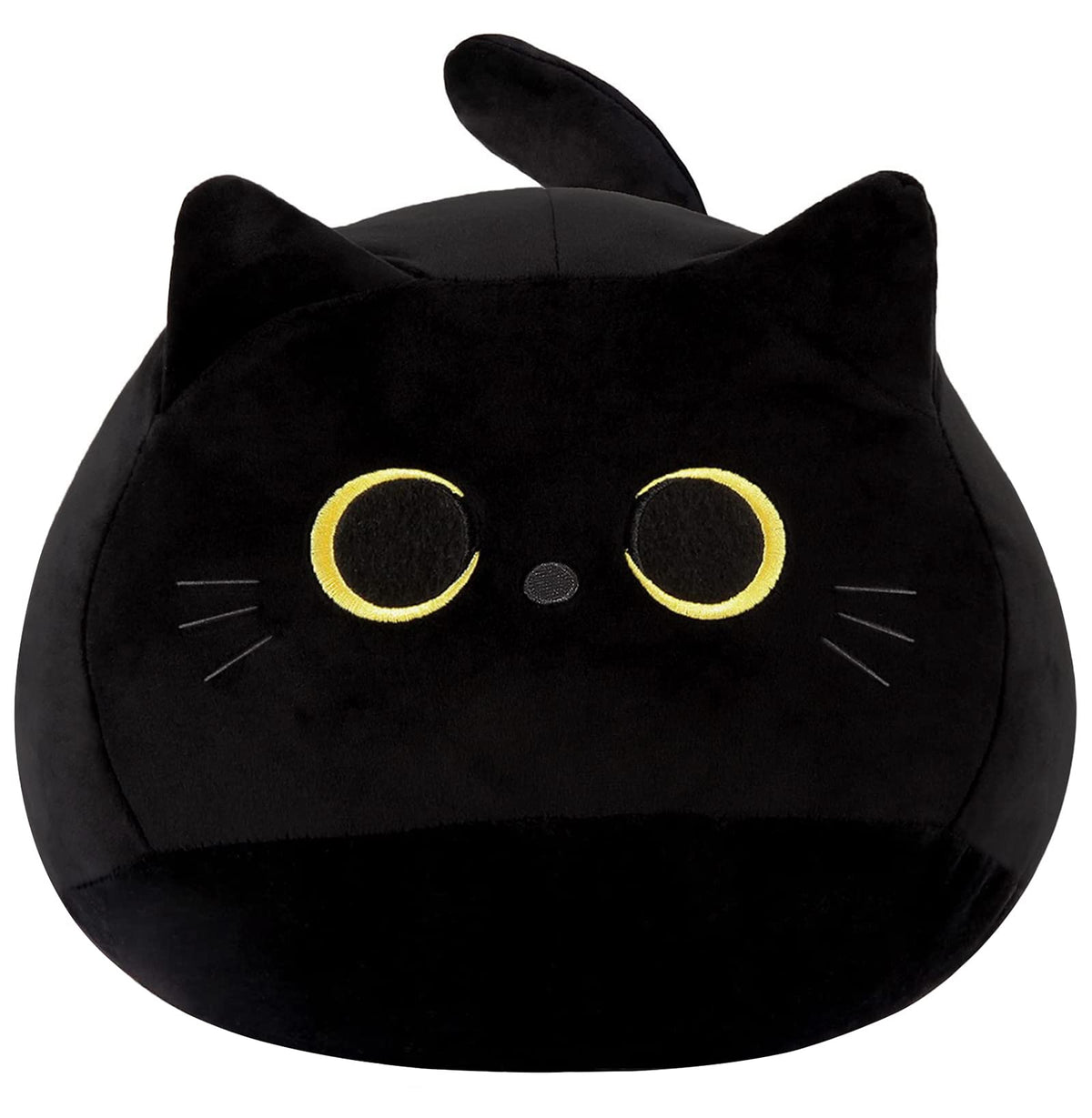 Kwqbwqf Black Cat Plush Toy 20 Inch Black Cat Pillow, Soft Stuffed Cat Plush Doll, Plushie Cat Pillow Cat Stuffed Animals For Ki