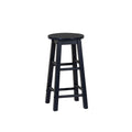 Linon Zeke Navy Blue Solid Wood Backless Round Counter Stool with 24 Inch Seat Height