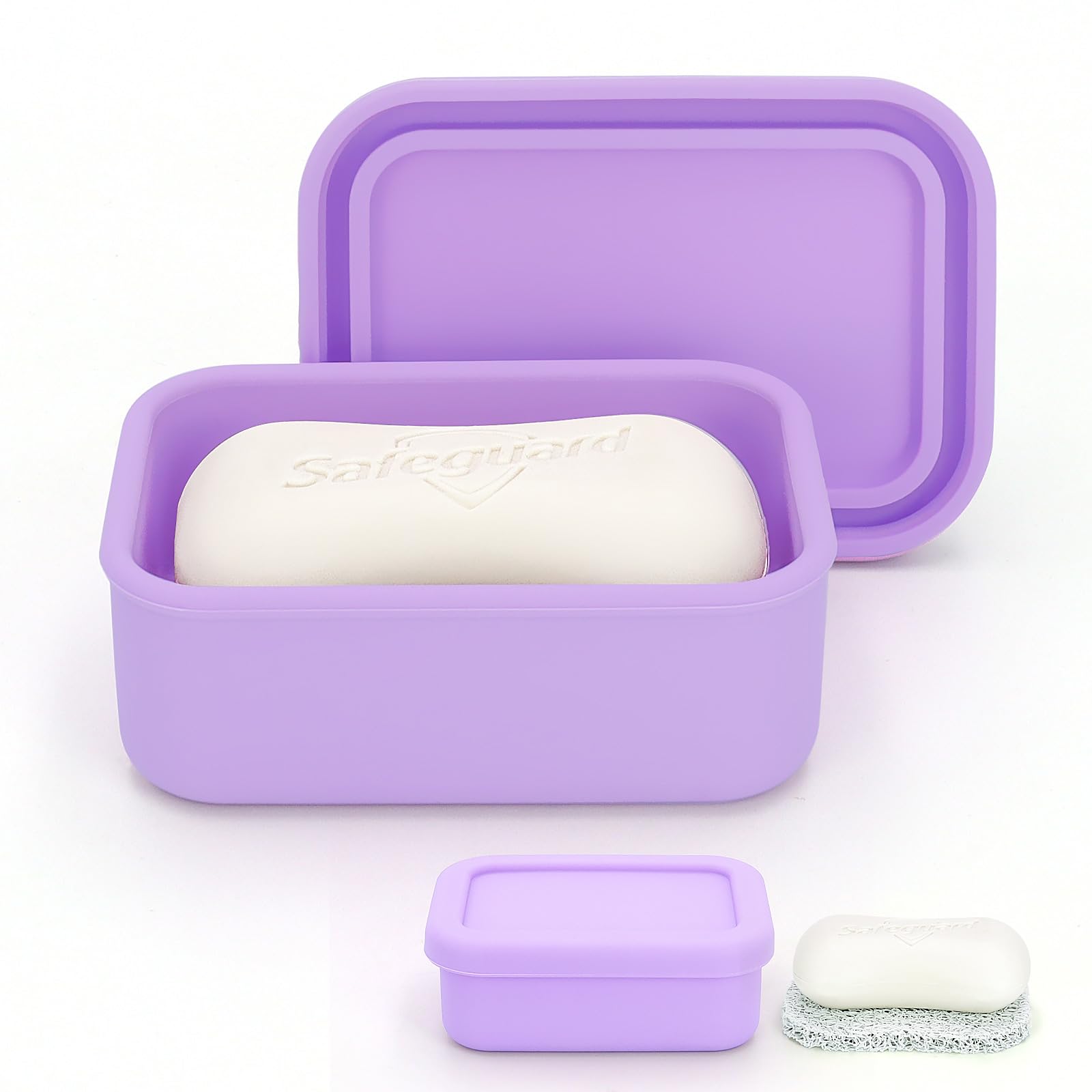 AIDIMMING Silicone Bar Soap Travel Case,Completely Leak Proof Bar Soap Holder,Compact Soap Bar Container,Portable Soap Box for T