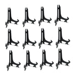 Artliving 6 Inch Black 12pcs/Set Plastic Easels Plate Display Stands Picture Frame Stand Holder