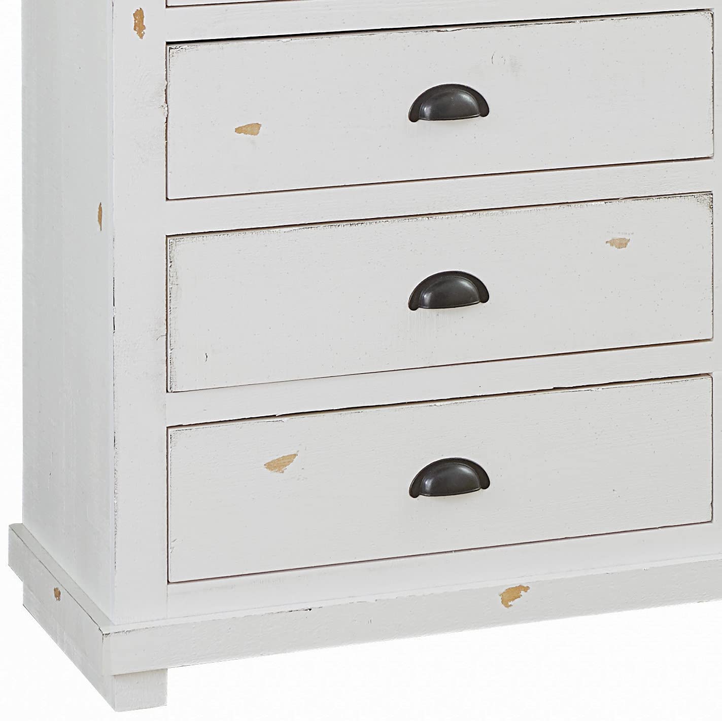 Progressive Furniture Willow Drawer Dresser, 64&quot; W X 18&quot; D X 42&quot; H, Distressed White