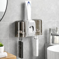 AASTIK SALES MultiFunctional WallMounted Automatic Toothpaste Dispenser with Magnetic Inverted Mouthwash Cups and Toothbrush H