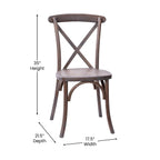 Flash Furniture Advantage Gray Wash Dark Driftwood X-Back Chair
