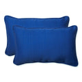 Pillow Perfect Fresco Solid Indoor/Outdoor Lumbar Pillow Plush Fill, Weather And Fade Resistant, Lumbar - 11.5' X 18.5',, Blue