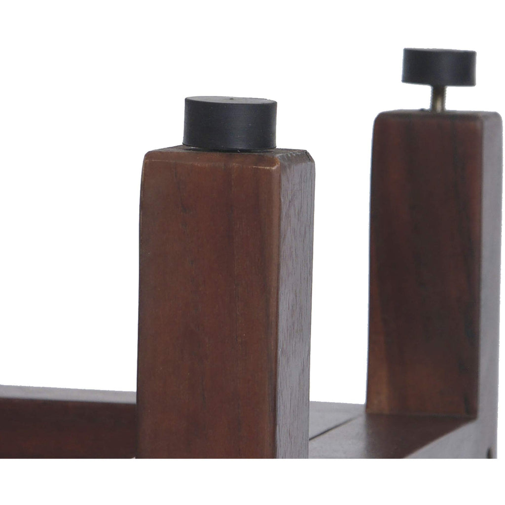 HomeRoots Dark Brown Compact Rectangular Teak Shower/Outdoor Bench with Shelf and Liftaide Arms in BrownFinish