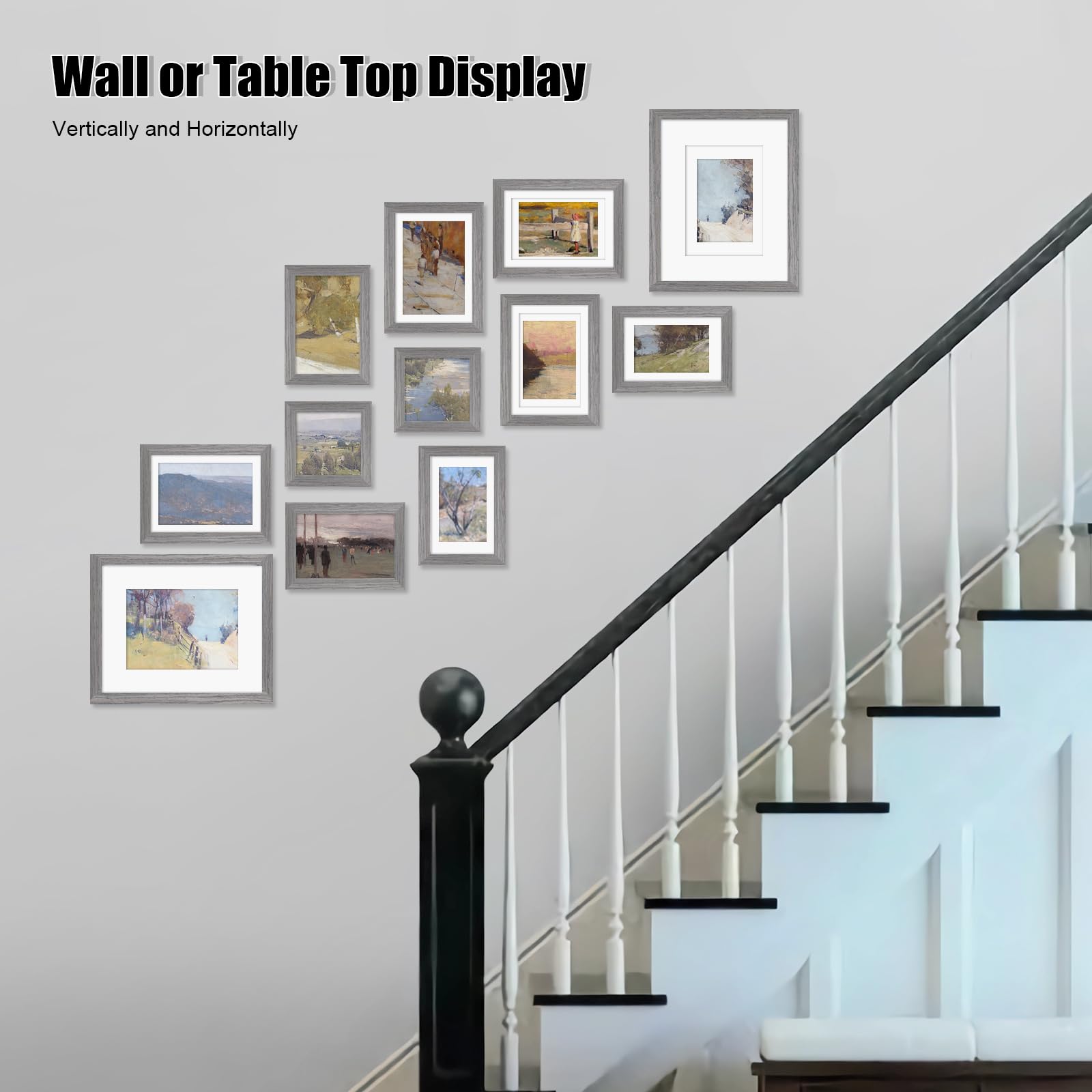 Egofine Picture Frame Set 12 Pack, Picture Frames Collage Wall Decor With Two 8X10, Four 5X7, Four 4X6, Two 4X4, Photo Frames Fo
