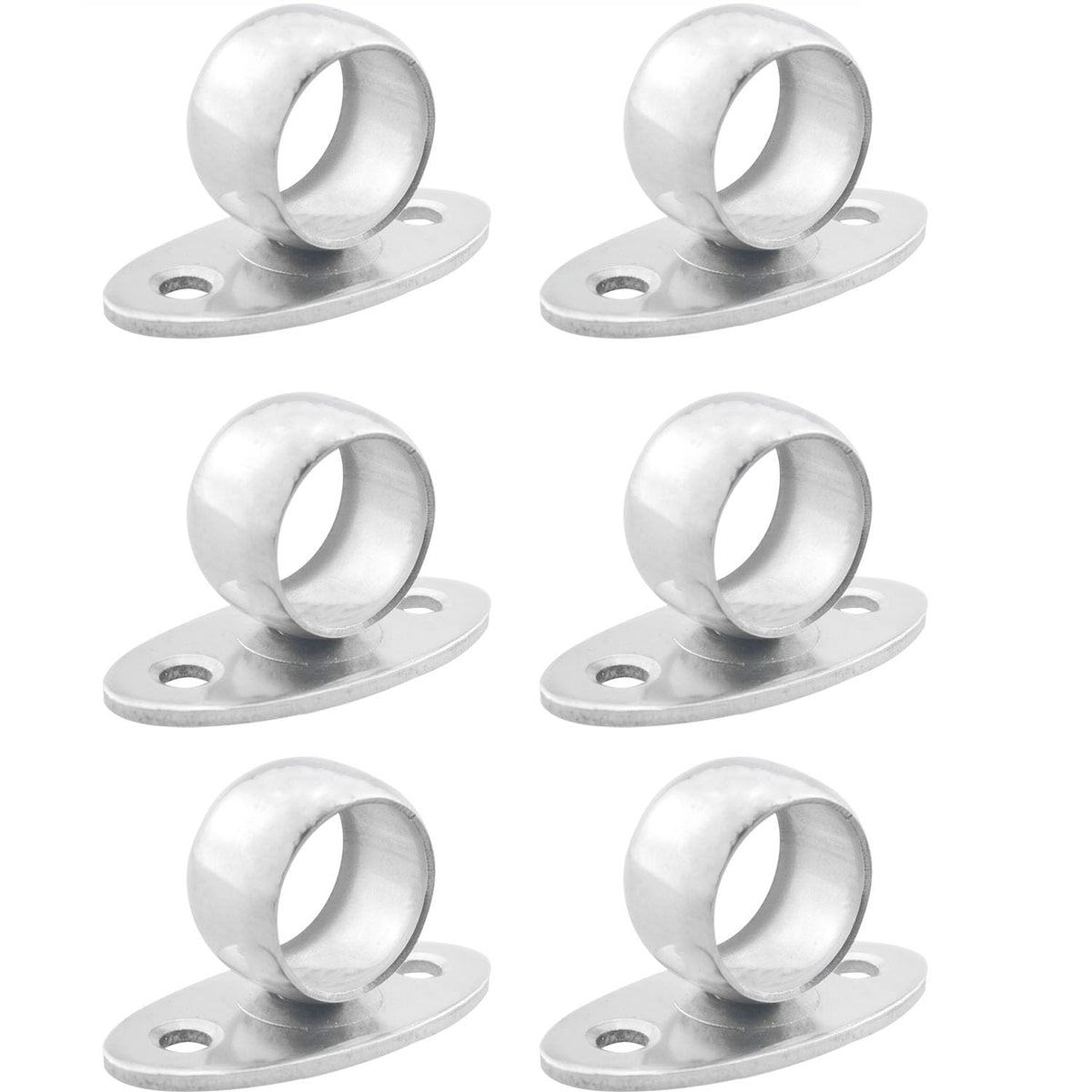 CHENJIN 6PCS 0.75 Inch Bathroom Rail Mounting Set Solid Stainless Steel Flange Sleeve Screws Hollow Wall Anchors for Wardrobes L