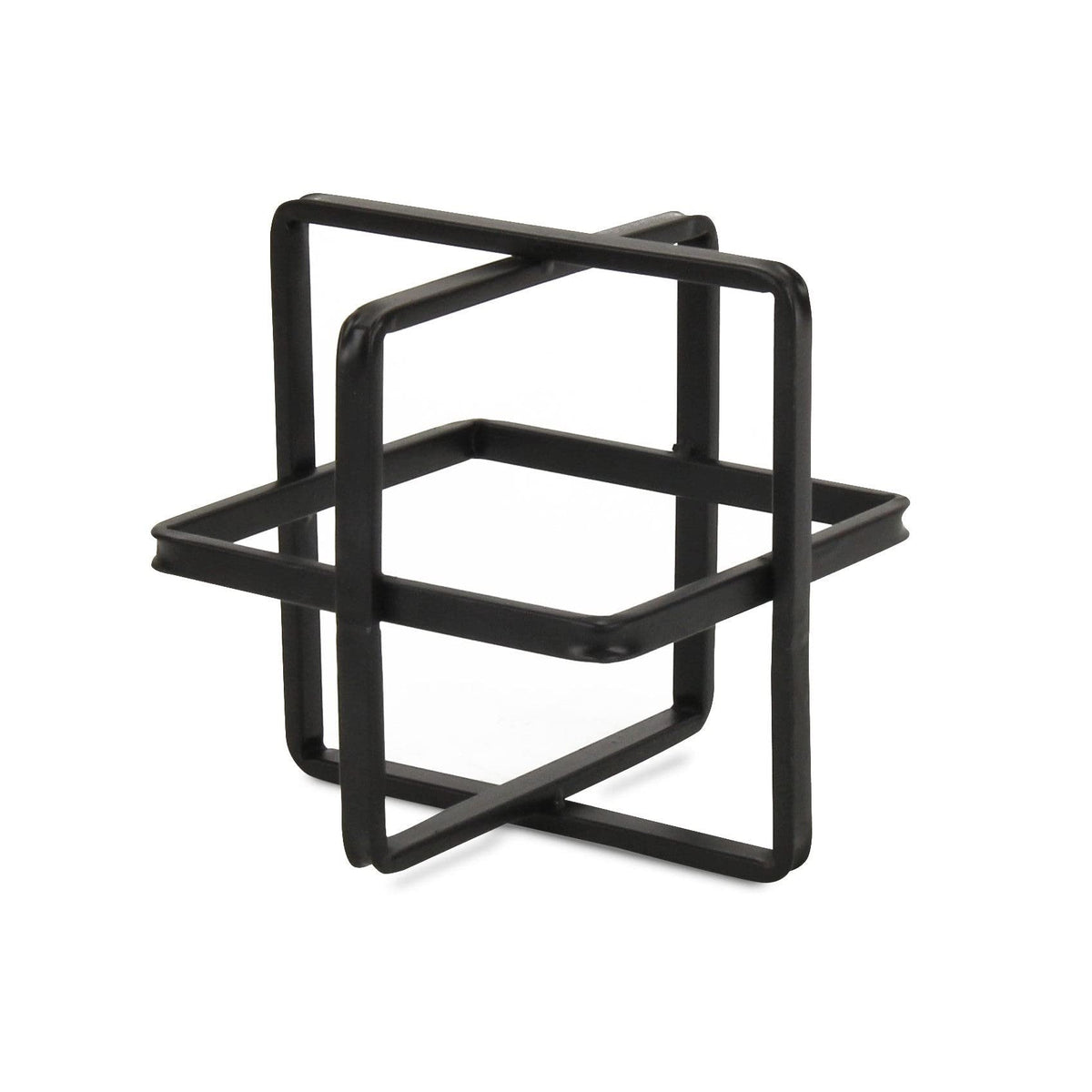 HomeRoots 6' Black Metal Abstract Cube Sculpture