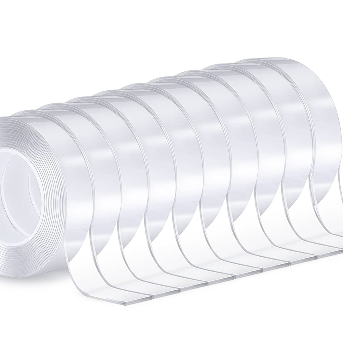Zmuaxuan 10 Rolls-9.85 Ft Double Sided Mounting Tape Heavy Duty Removable,Clear Thick Nano Tape Adhesive Reusable,Wall Poster Pi
