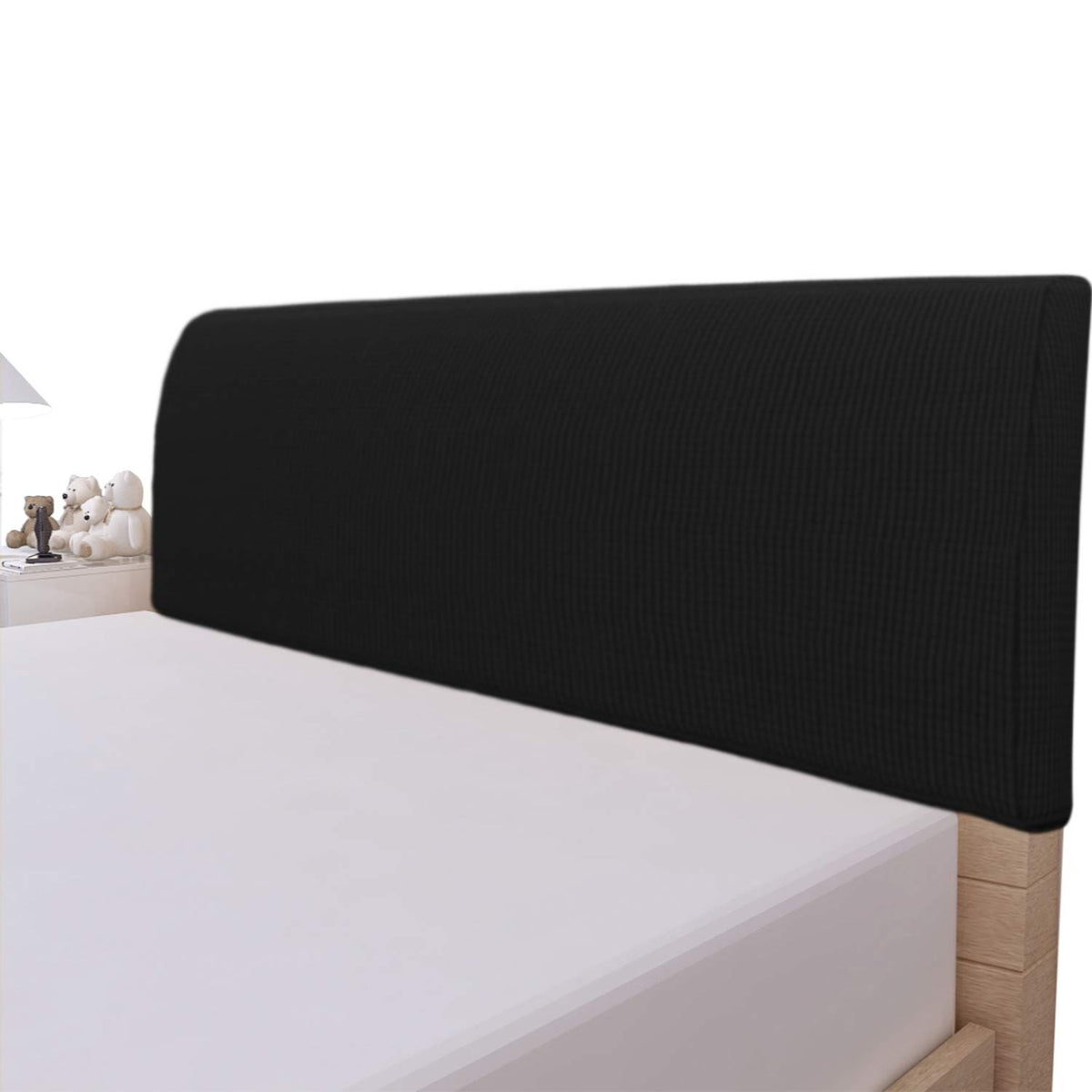 Easy-Going Stretch Bed Headboard Cover,Small Square Jacquard Headboard Slipcover, Dustproof Bed Head Cover For Bedroom (King,Gre
