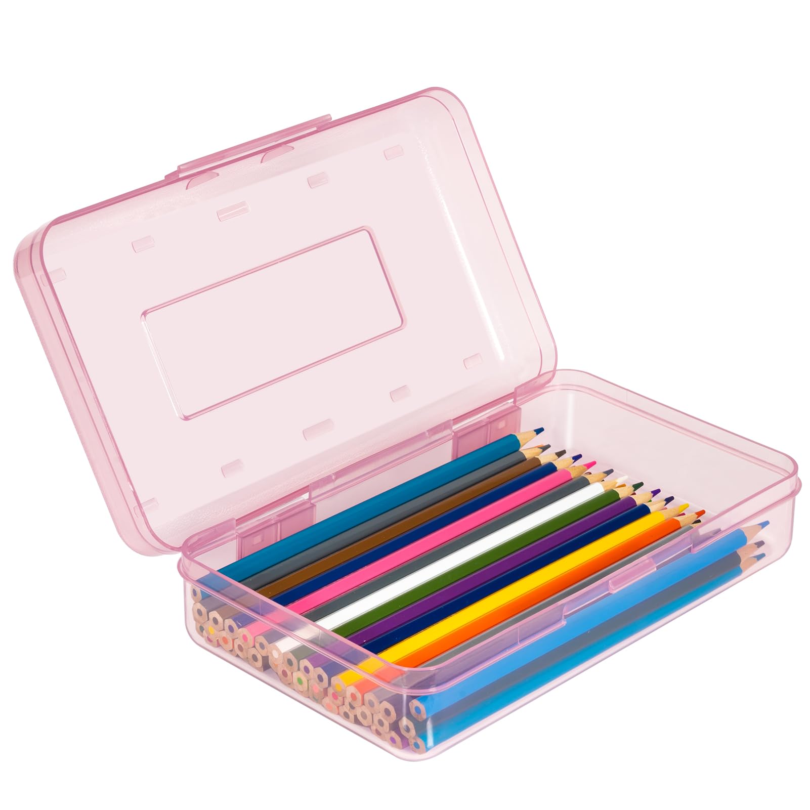 Danrong Pencil Box, Large Capacity Pencil Case, Plastic Pencil Boxs For Kids Girls Boys Adults, Hard Crayon Box Storage With Sna