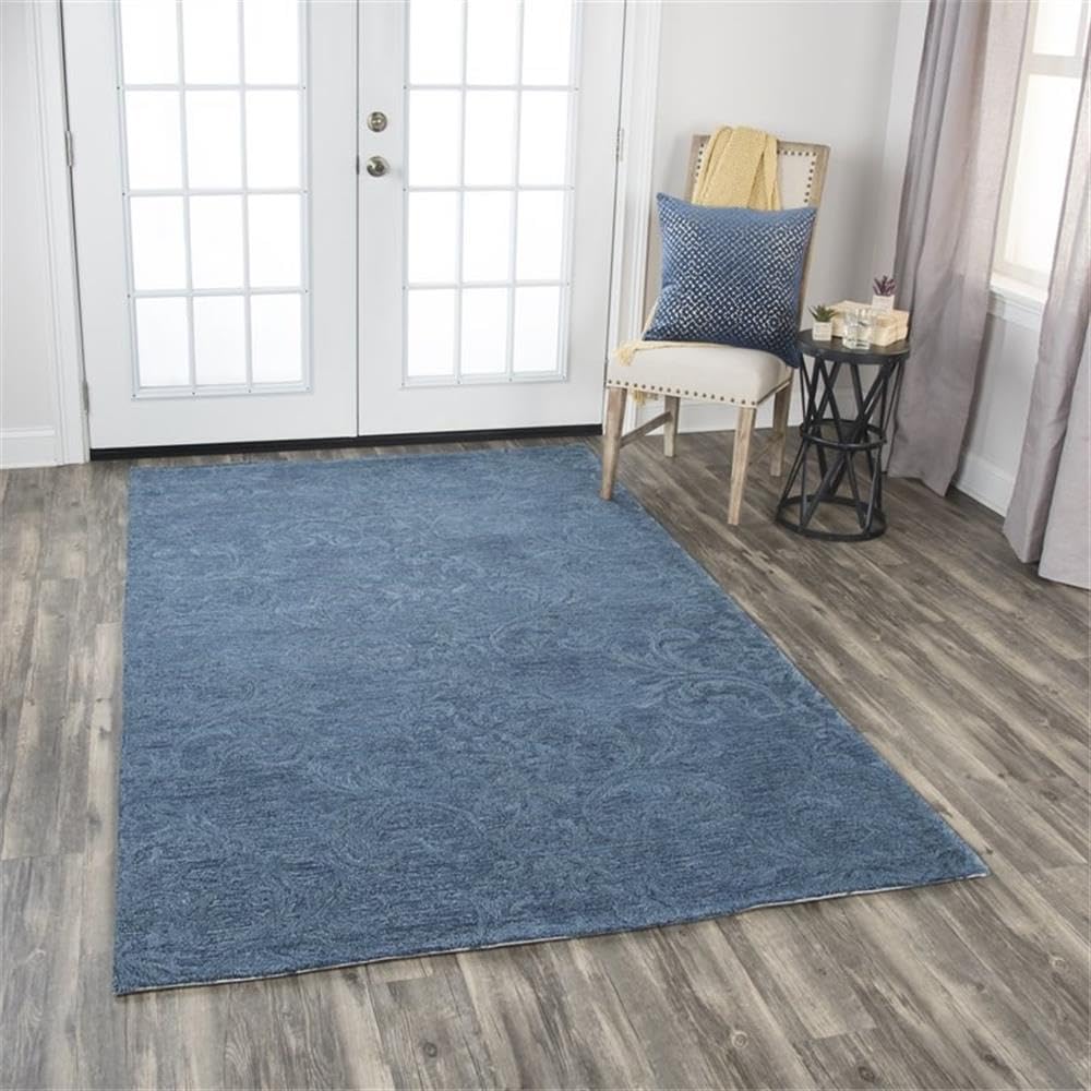 Rizzy Home Alora Decor Emerson 8' X 10' Damask Blue/Gray/Rust/Blue Hand-Tufted Area Rug