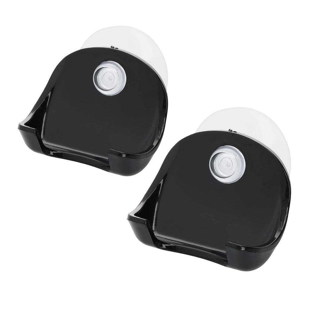 Kwmobile 2X Razor Holder With Suction Cup - Self-Adhesive Shaver Wall Mount - Bathroom Organizer For Glass And Tiles - Black