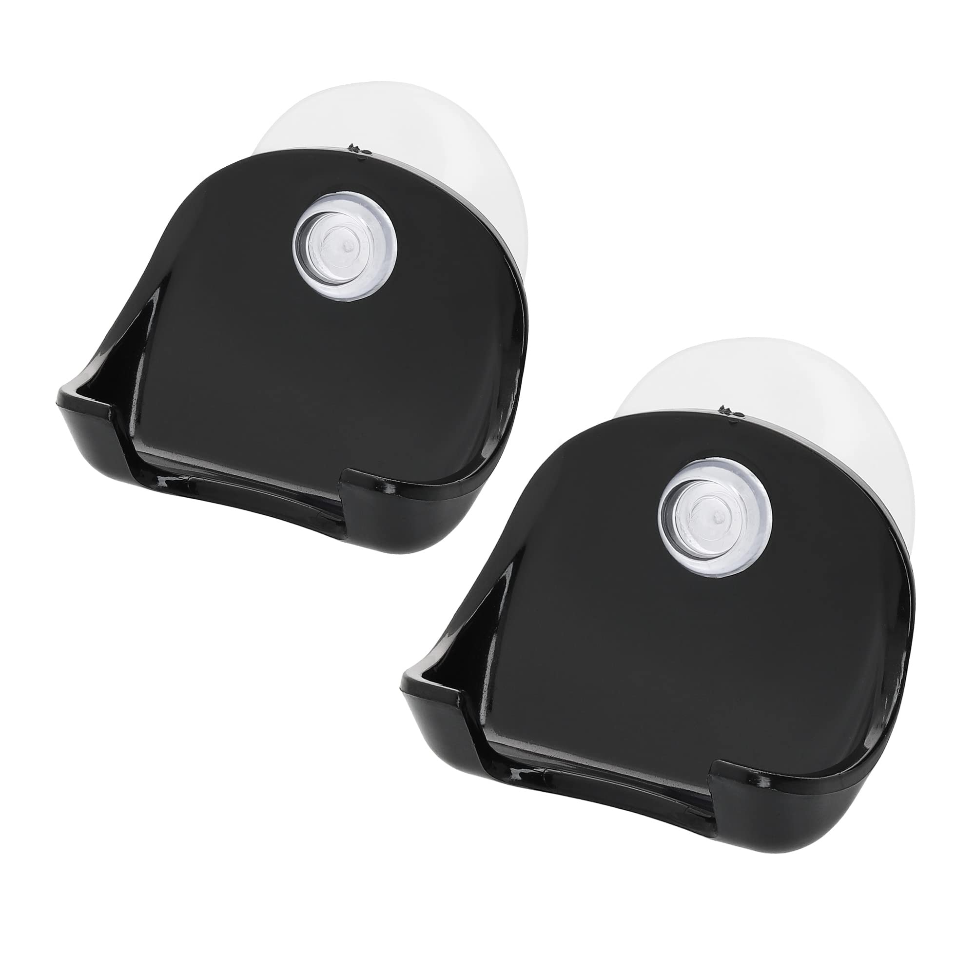 Kwmobile 2X Razor Holder With Suction Cup - Self-Adhesive Shaver Wall Mount - Bathroom Organizer For Glass And Tiles - Black