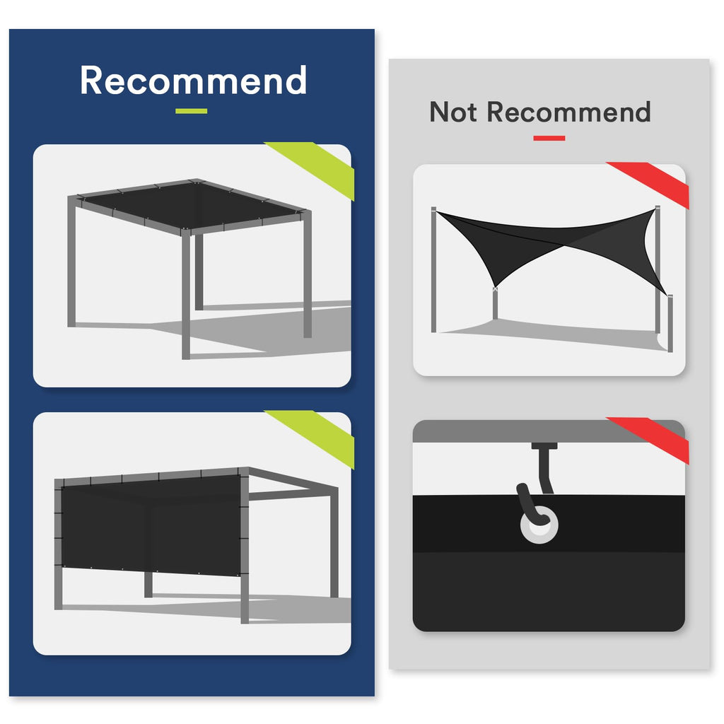 Vicllax 90% Shade Fabric Sun Shade Cloth Privacy Screen With Reinforced Grommets For Outdoor Patio Garden Pergola Cover Canopy 16X16 Ft, Graphite