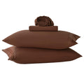 Brown Twin Size Sheets Set-3 Piece Microfiber Bedsheets-Deep Pocket Fitted Sheet & Pillowcase Sets-Soft Cooling Single Bed Sheet