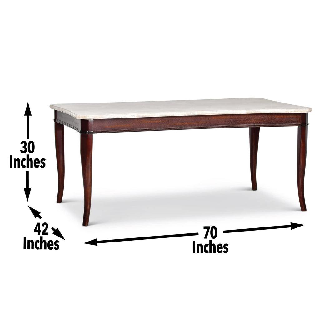 Steve Silver Marseille Marble Top Dining Table, Brown, Model MS850WT, Stone Material