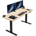 VIVO Electric 60 x 24 in Real Bamboo Standing Desk, Memory Height Adjustment, 1B Series, Holds 220 lbs, One-Piece Top, Black Fra