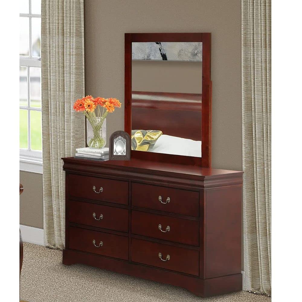 East West Furniture LP2-03 Dresser and Mirror