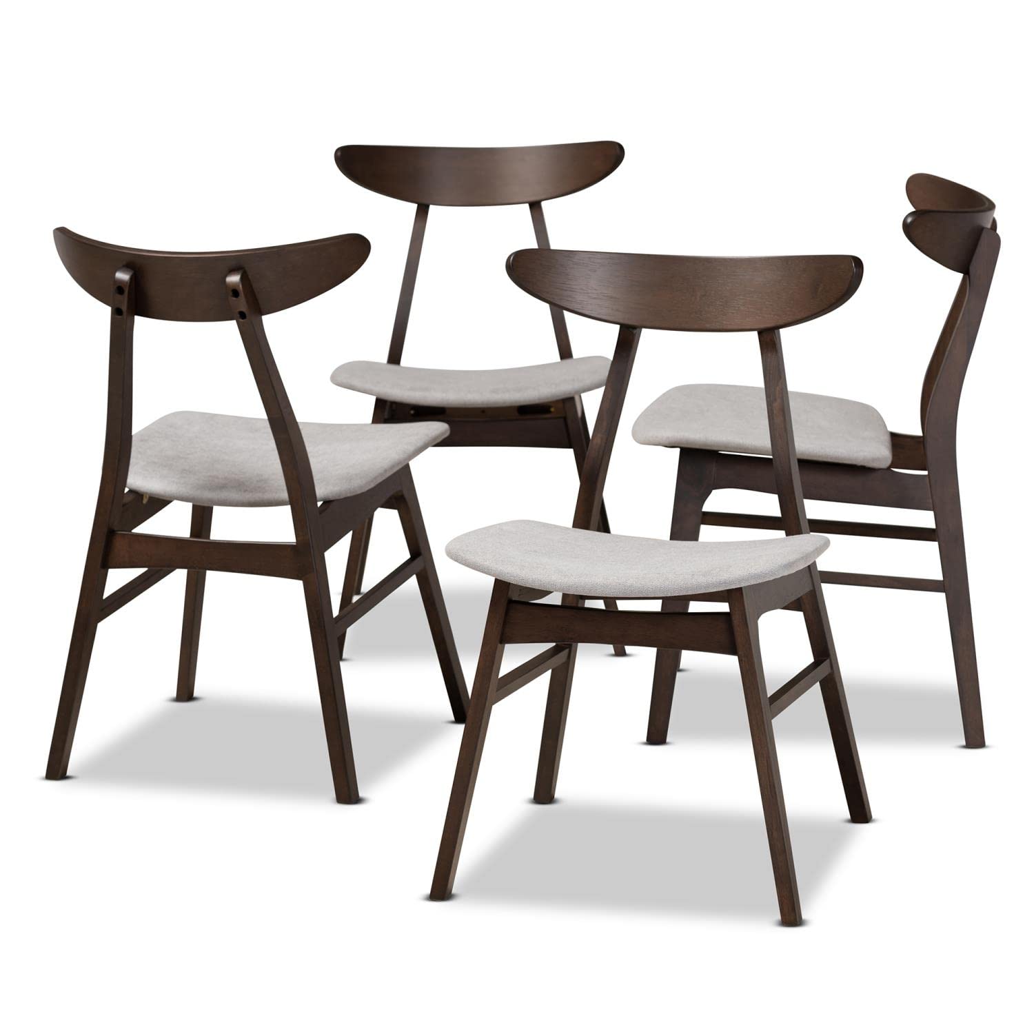 Baxton Studio Caron 4-Piece Wood Dining Chair Set - Thumbnail 2