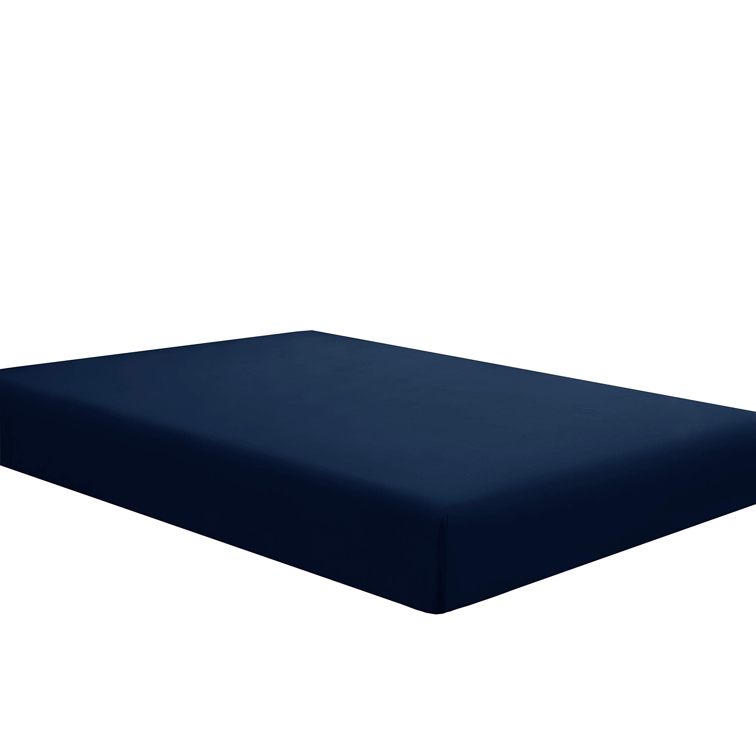 Sfoothome Fitted Sheet Twin Size, Brushed Microfiber, Extra Soft And Comfortable - Wrinkle, Fade Resistant,Navy Sheet With Deep