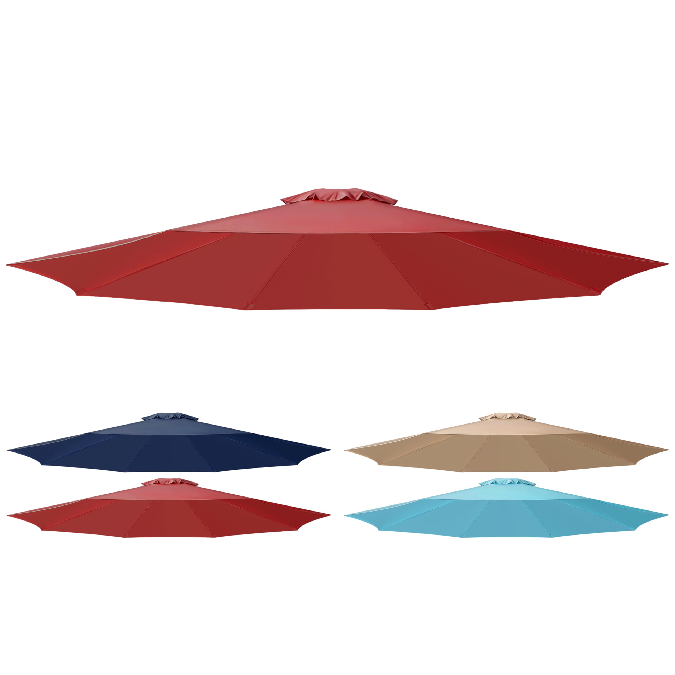Simple Deluxe 9' Patio Umbrella Replacement Canopy Only Outdoor Table Market Yard Umbrella Replacement Top Cover With 8 Ribs, Re