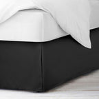 Nestl Bedding Double Brushed Microfiber Dust Ruffle, 14-Inch Tailored Drop Pleated Twin Bed-Skirt, Black