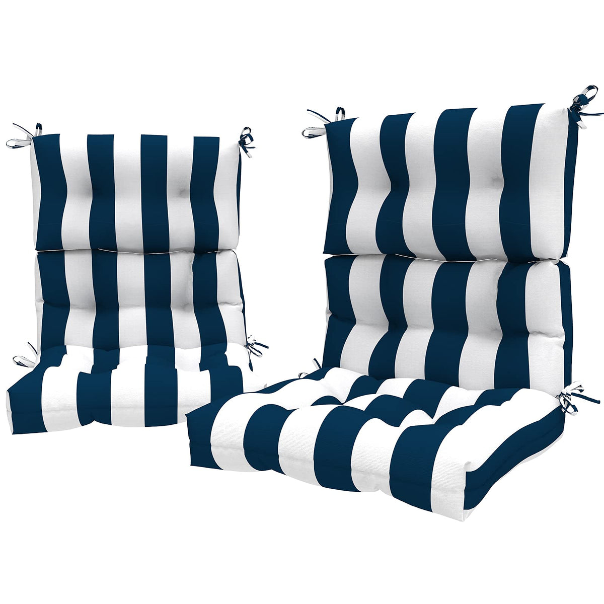 Lvtxiii 2 Pack Outdoor High Back Cushions Patio Tufted Seat And Back Chair Cushions With Ties, Replacement Chair Pad For Outdoor