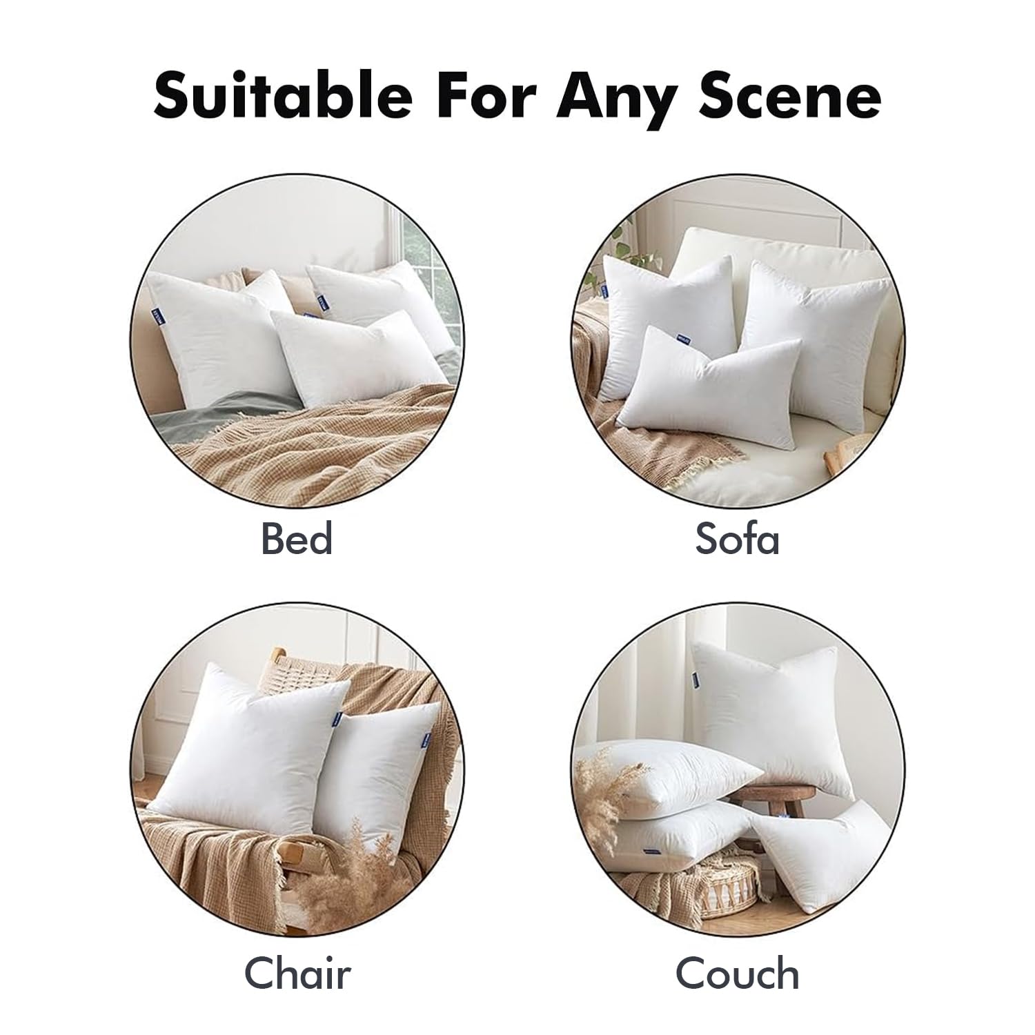 Miulee 30X30 Pillow Inserts, Pack Of 2 Down Feather Throw Pillow Inserts, Decorative Fluffy Throw Pillows Cotton Fabric For Living Room Sofa Bed