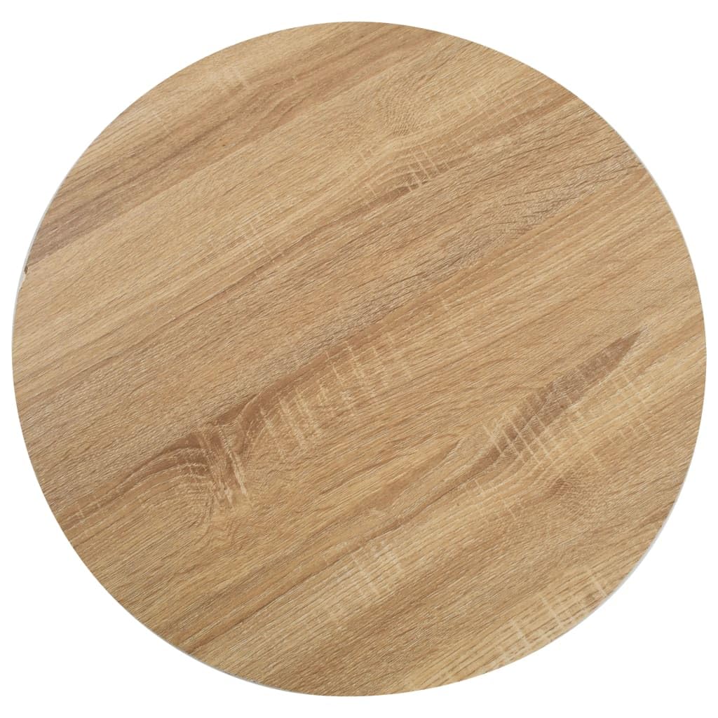 vidaXL Bistro Table with MDF Top - Light Brown Round Dining Table with Steel Leg - Ideal for Bars, Restaurants & Compact Spaces