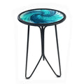 Liffy Patio Side Table - Small Round End Table - Metal Side Table - Small Porch Table For Indoor And Outdoor Decor (12In Glass T