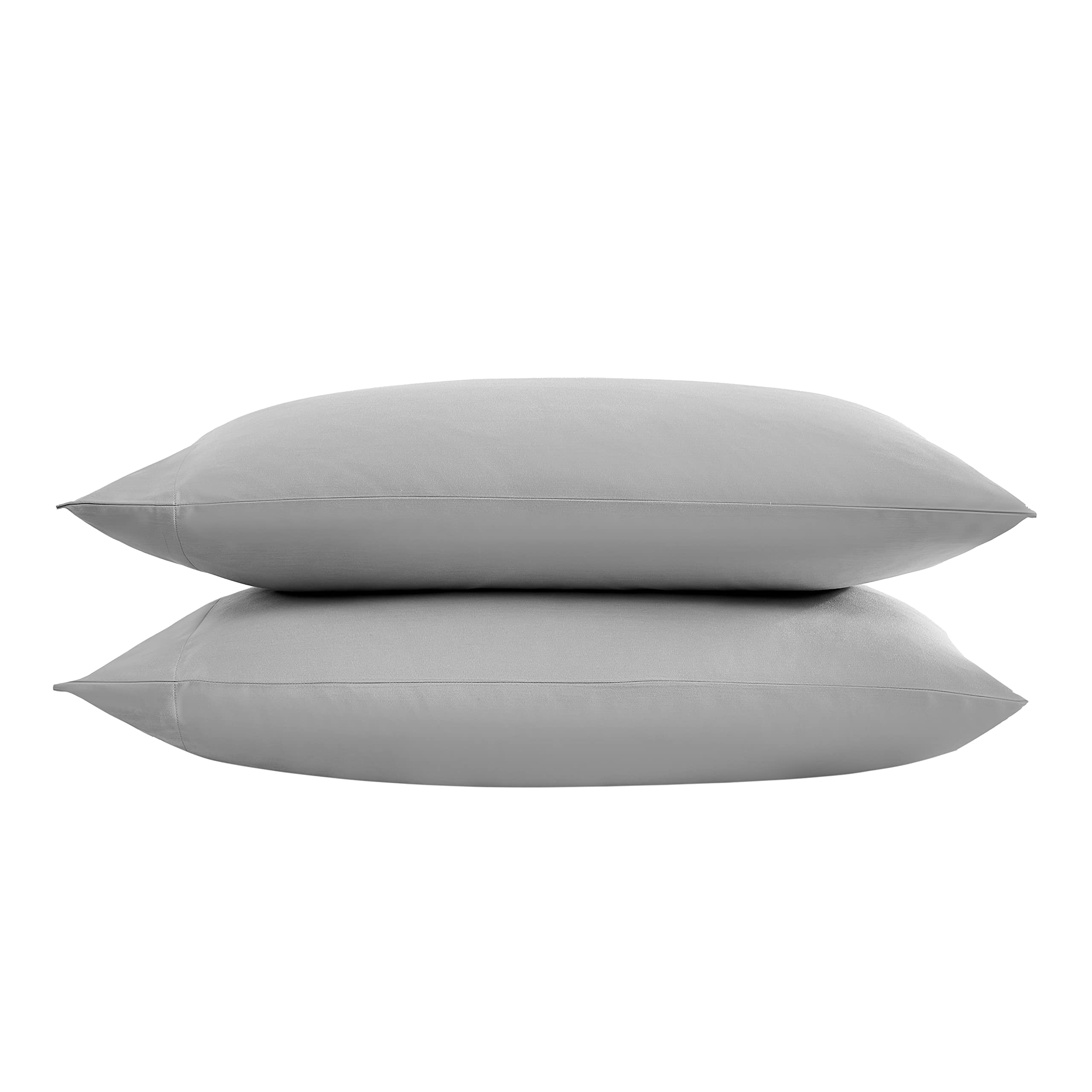 Vera Wang - Pillow Case Set, Luxury Sateen Cotton Bedding, 800 Thread Count, Soft & Smooth Home Decor (Steel Grey, Standard Pill