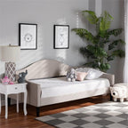 Baxton Studio Modern Full Size Daybed with Beige and Dark Brown Finish